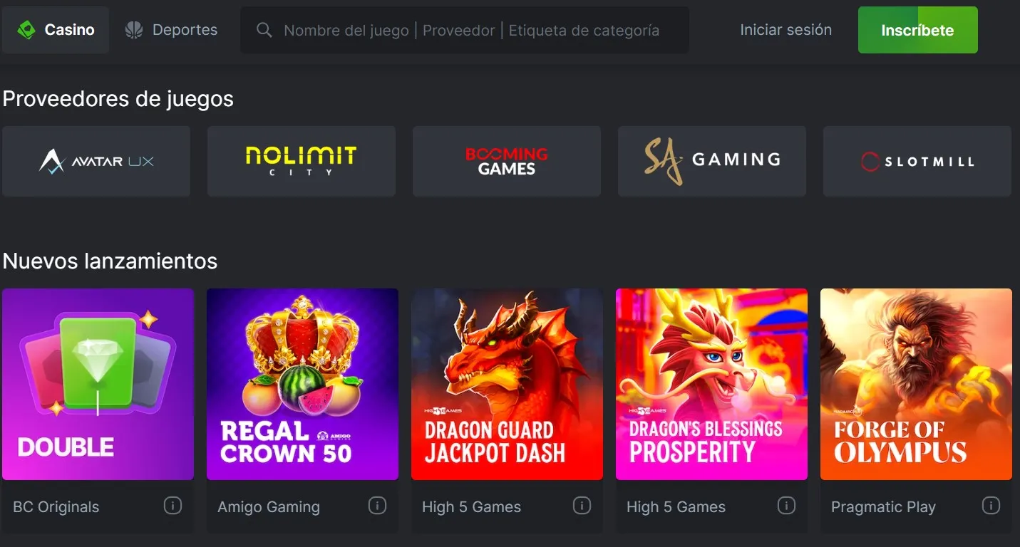 Proveedores de juegos en BC Game litecoin casinos colombia bcgame